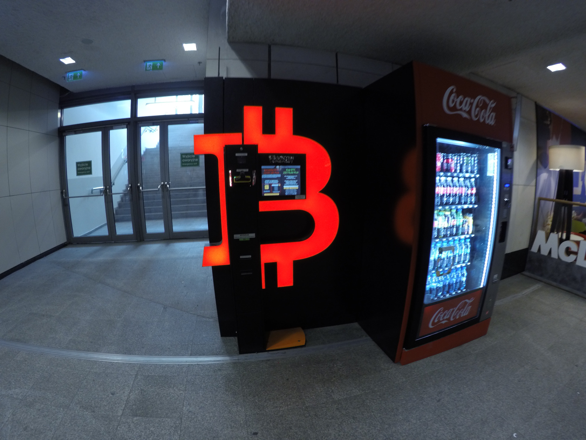 Arrival to Krakow's train station, here, some Bitcoins